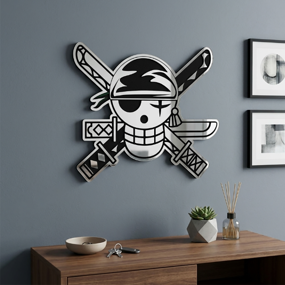 Gaming Accessories As Gifts - One Piece Zoro Pirate Symbol Wall