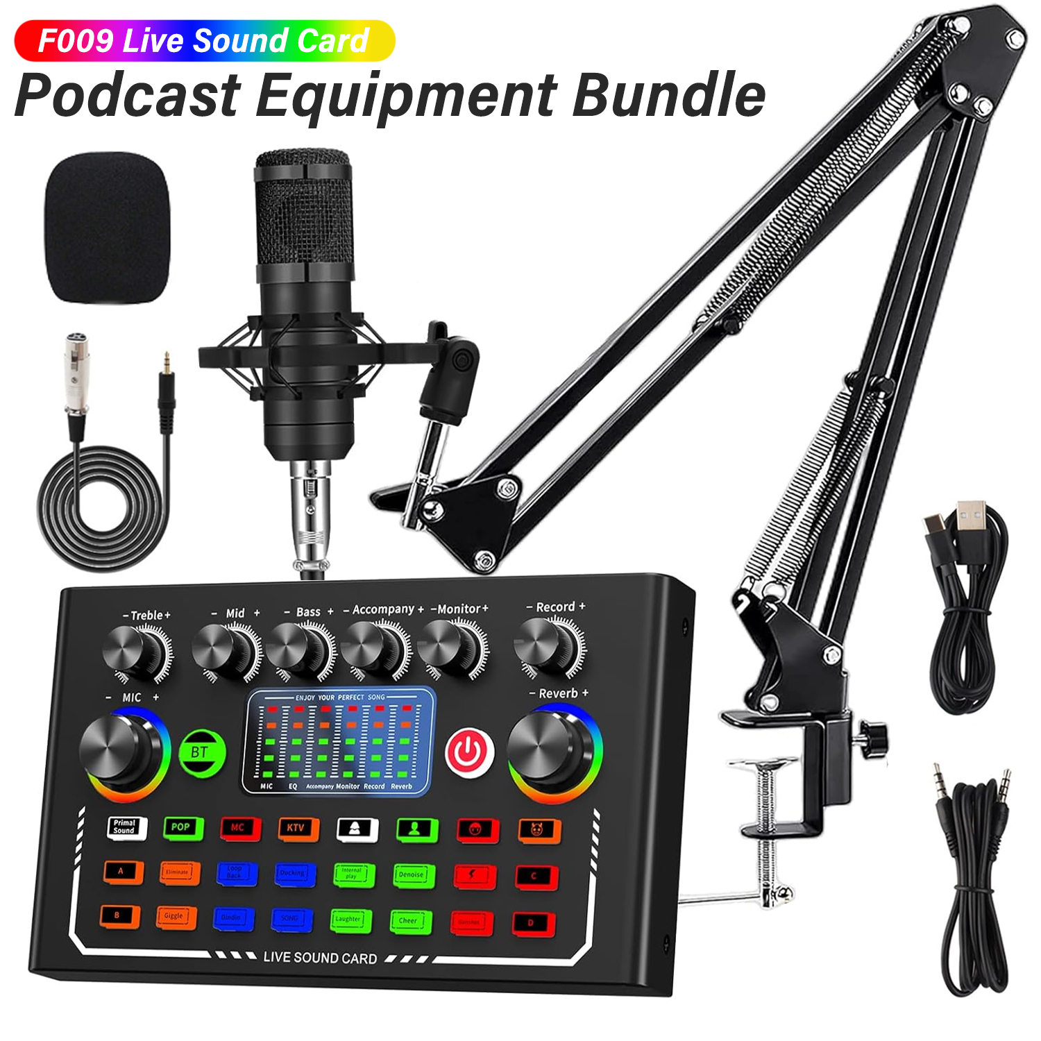 Youtube Gaming Accessories - F009 Live Sound Card Broadcast quipment,Bluetooth