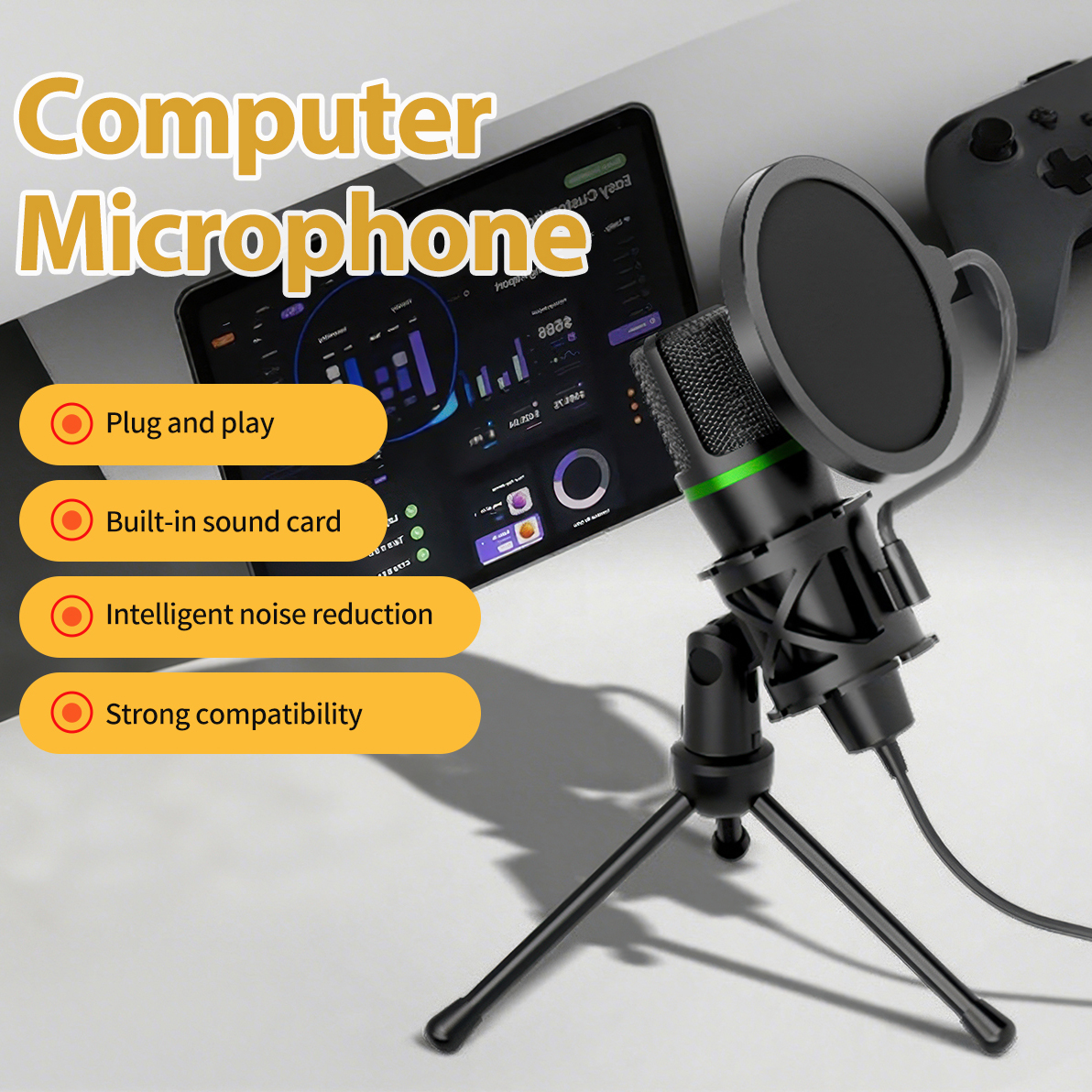 Condenser Microphone USB Wired - Youtube Gaming Accessories recension och pris