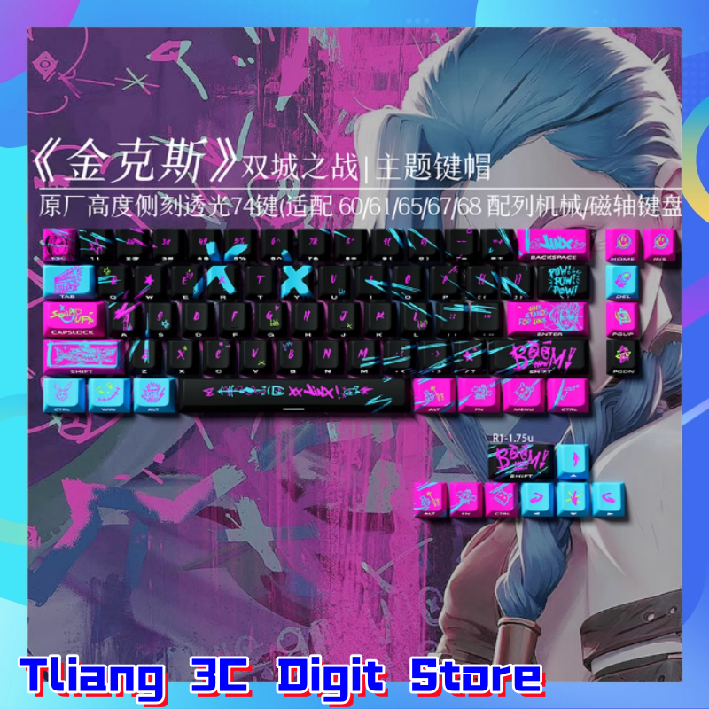 Jinx Anime Theme Keycaps Mecha - Gaming Accessories To Gift recension och pris
