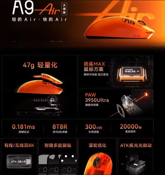 ATK A9 Air Ultimate Gaming Mou - Gaming Accessories To Gift recension och pris