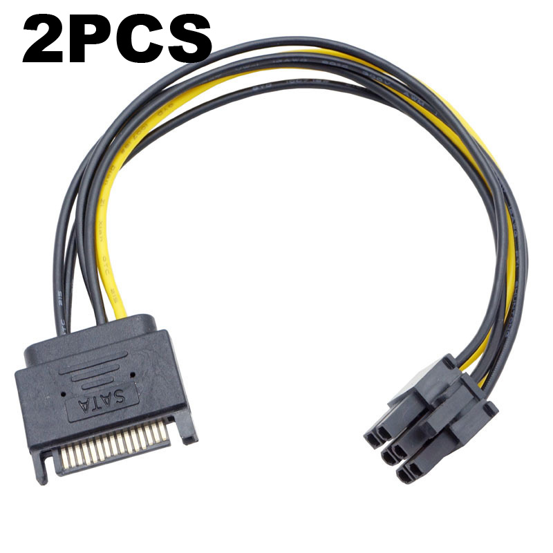 2pcs Dual SATA 15pin to 8 pin( - Pcie Extension Cable recension och pris