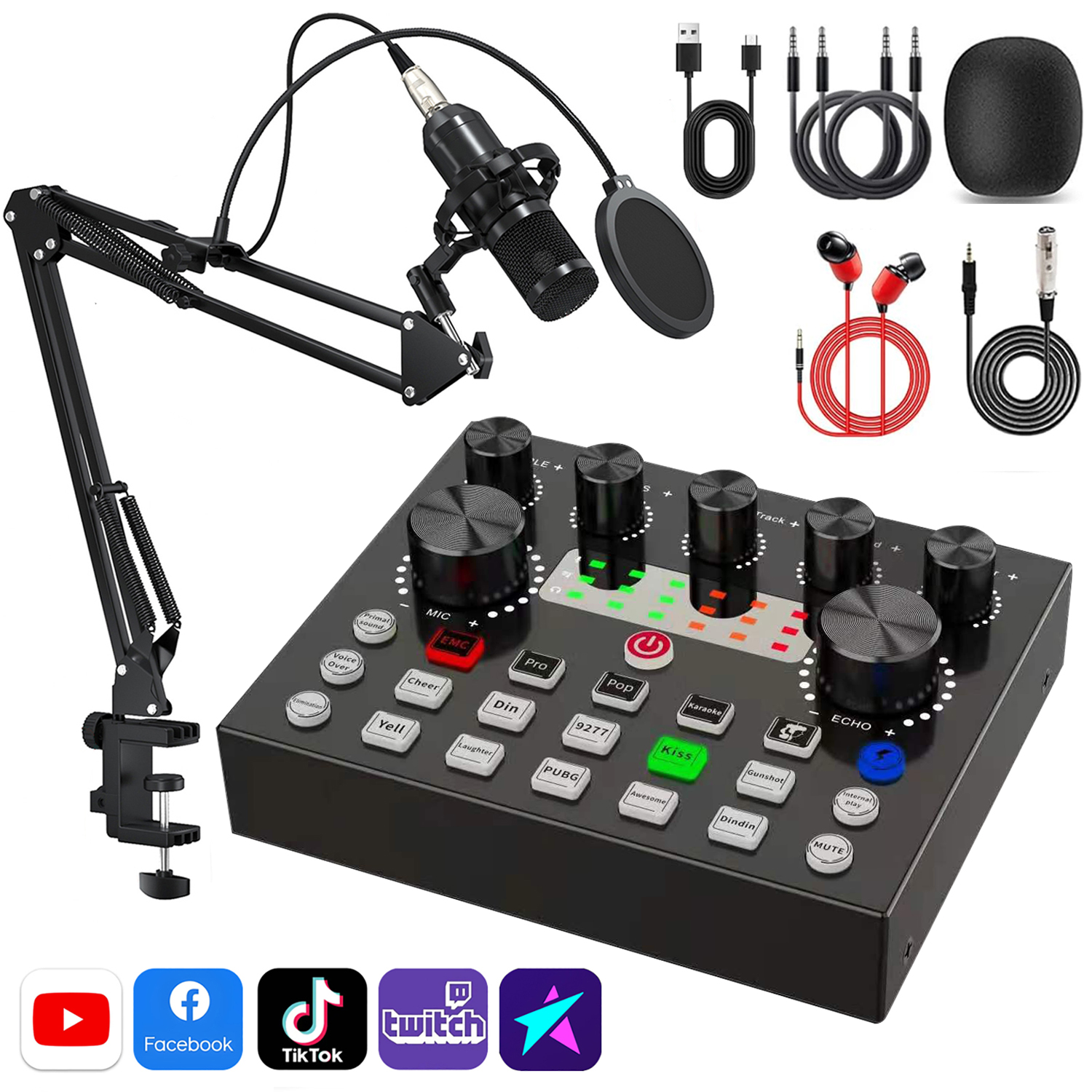 V8S Live Sound Card Equipment  - Youtube Gaming Accessories recension och pris