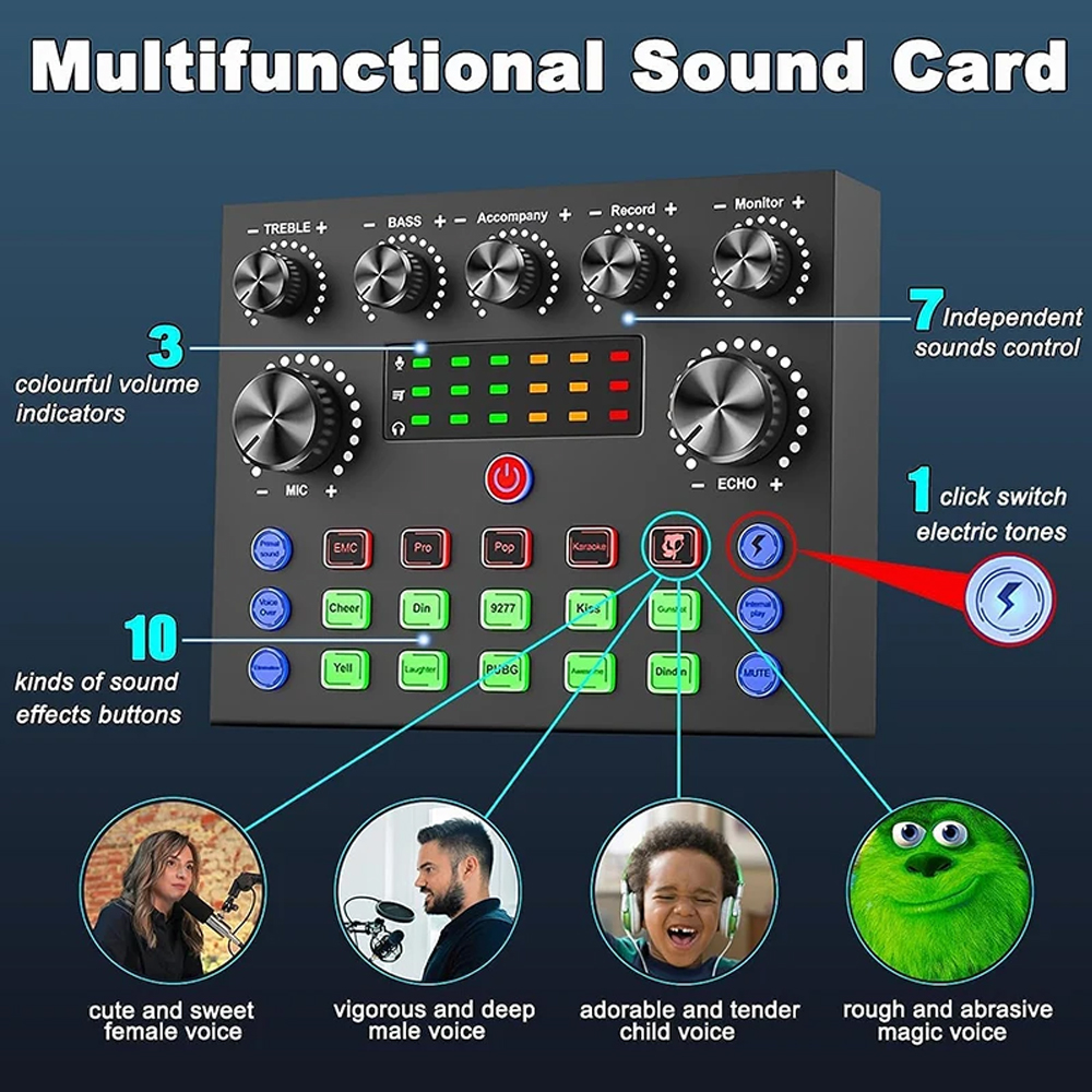 V8S Live Sound Card Equipment  - Youtube Gaming Accessories recension och pris