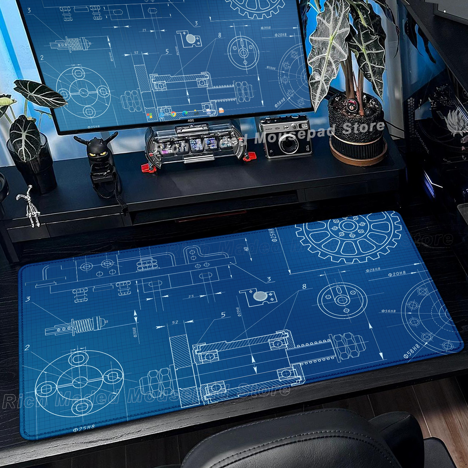 Black Large Mouse Pad Engineer - Gaming Accessories Drawing recension och pris