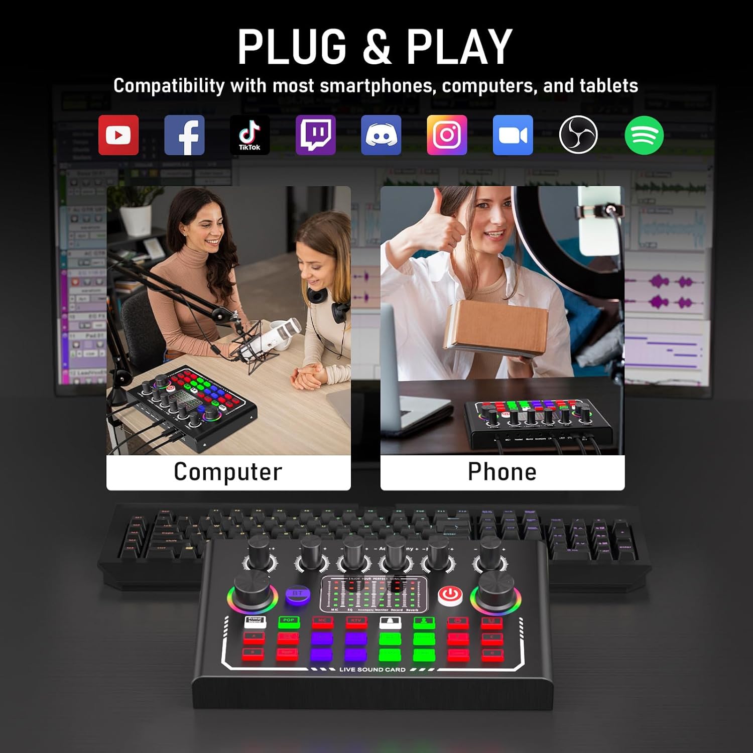 F009 Live Sound Card Broadcast - Youtube Gaming Accessories recension och pris